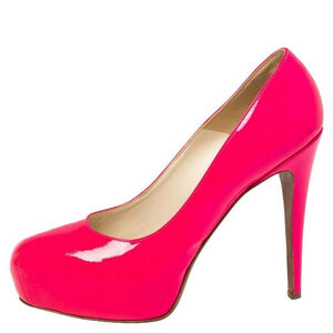 Brian Atwood Pink Patent Leather Platform Pumps